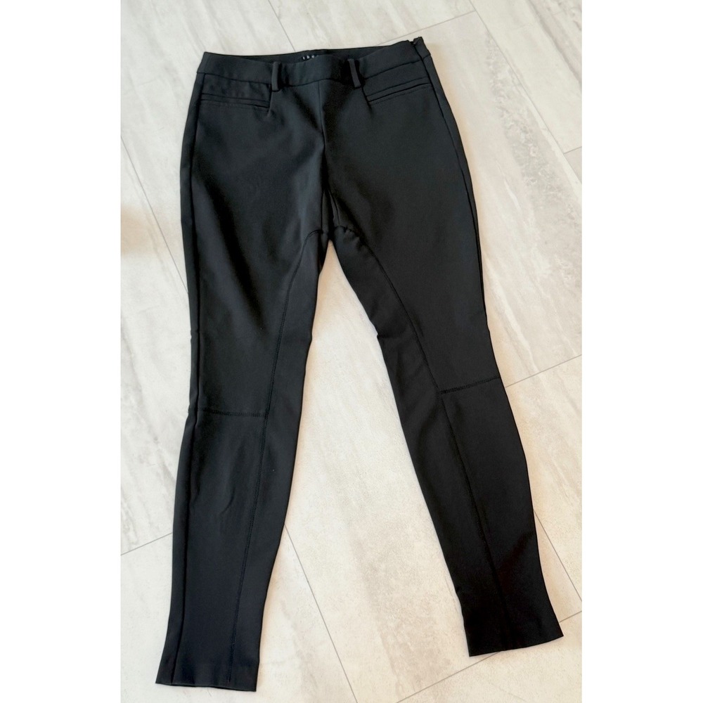 THEORY Equestrian Style Skinny black Pants Size 4 Side Zip